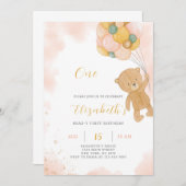 Teddy Bear Birthday Uitnodiging (Voorkant / Achterkant)