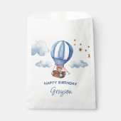 Teddy Bear Blauw 1e Verjaardag Bedankzakje (Voorkant)