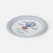 Teddy Bear Blauw 1e Verjaardag Papieren Bordje (Gekanteld)