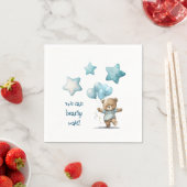 Teddy Bear blauw baby douche borden Servet (Insitu)