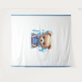 Teddy Bear Blauw Baby shower Achtergrond Tapestry Wandkleed (Voorkant (horizontaal))