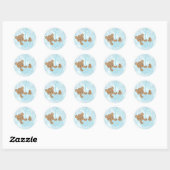 Teddy Bear Blauw Baby shower Stickers (Vel)
