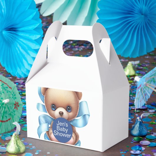 Teddy Bear Blauw Baby shower Thema Favoriet Box Bedankdoosjes (Feest)