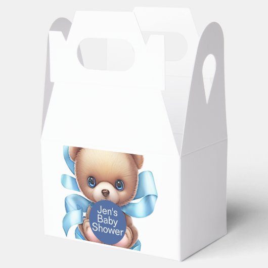 Teddy Bear Blauw Baby shower Thema Favoriet Box Bedankdoosjes (Geopend)