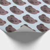 Teddy Bear Blauw en Bruin Gift Wrap Cadeaupapier (Hoek)