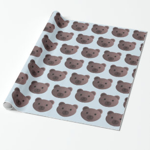 Teddy Bear Blauw en Bruin Gift Wrap Cadeaupapier