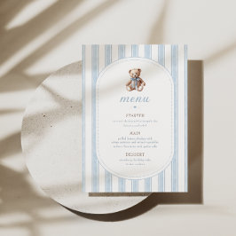 Teddy Bear blauw minimalistisch menu