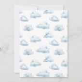 Teddy Bear Blauwe Ballon Oh Boy Baby shower Kaart (Achterkant)