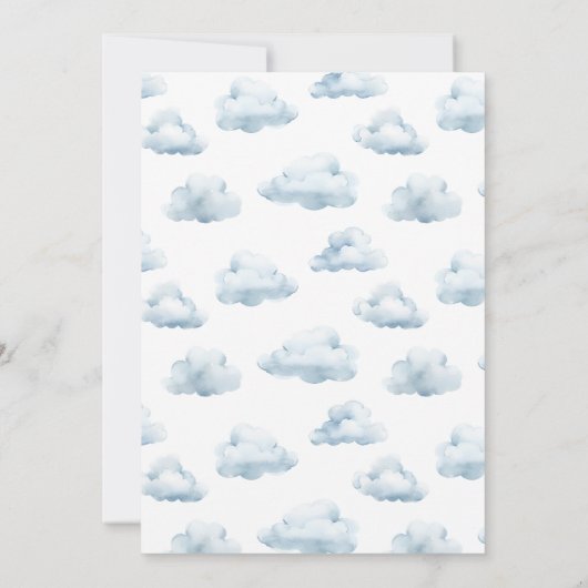 Teddy Bear Blauwe Ballon Oh Boy Baby shower Kaart (Achterkant)