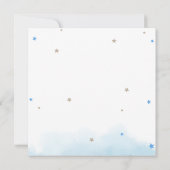 Teddy Bear Blauwe Ballonnen Dank je Kaart (Achterkant)