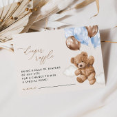 Teddy Bear, Blauwe Balloons, Dappere Raffle Informatiekaartje