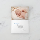 Teddy Bear Blauwe Foto Dank u Notecard Bedankkaart (Binnen)