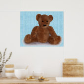 Teddy Bear (blauwgroen) Poster (Keuken)