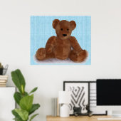 Teddy Bear (blauwgroen) Poster (Thuiskantoor)