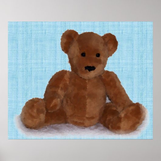 Teddy Bear (blauwgroen) Poster (Voorkant)