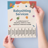 Teddy Bear & Blocks Babysitting Tear Off Strips Flyer (Hand)