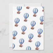 Teddy Bear Blue 1e verjaardagsuitnodiging Kaart (Achterkant)
