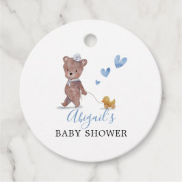 Teddy Bear Blue Baby shower Bedankjes Labels