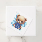 Teddy Bear Blue Baby shower Bedankjes Labels (In situ)