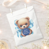 Teddy Bear Blue Baby shower Bedankzakje (Geknipt)