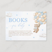Teddy Bear Blue Baby shower Boek Aanvraag Informatiekaartje (Voorkant)