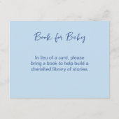 Teddy Bear Blue Baby shower Book Request Enclosure Informatiekaartje (Achterkant)