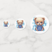 Teddy Bear Blue Baby shower Confetti (Voorkanten)