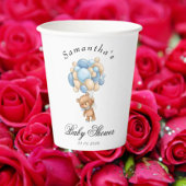 Teddy Bear Blue Baby shower Cups Papieren Bekers