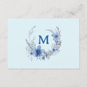 Teddy Bear Blue Baby Shower Diaper Raffle Informatiekaartje (Achterkant)