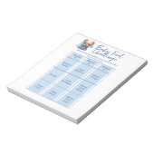 Teddy Bear Blue Baby shower Food Challenge spel Notitieblok (Linkerzijde)