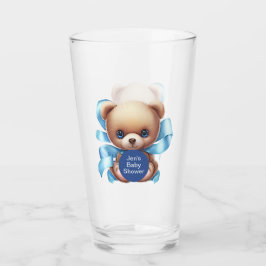 Teddy Bear Blue Baby shower Glas
