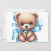 Teddy Bear Blue Baby shower Kaart (Voorkant)