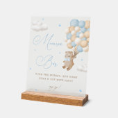 Teddy Bear Blue Baby shower Mimosa Bar Acryl Bord (Hoek)