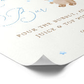 Teddy Bear Blue Baby shower Mimosa Bar Poster (Hoek)