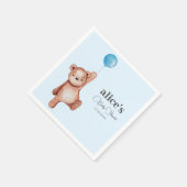 Teddy Bear Blue Baby shower Napkins Servet (Hoek)