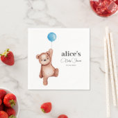 Teddy Bear Blue Baby shower Napkins Servet (Insitu)