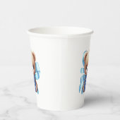 Teddy Bear Blue Baby shower Papieren Bekers (Rechts)