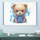 Teddy Bear Blue Baby shower Party Banner (Beurs)
