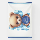 Teddy Bear Blue Baby shower Party Banner (Verticaal)