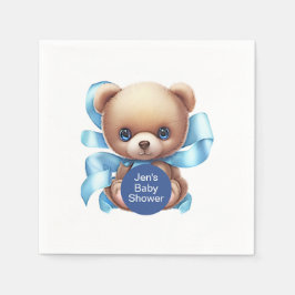 Teddy Bear Blue Baby shower Servet