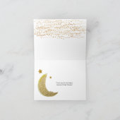 Teddy Bear Blue Ballon Baby shower Dank je wel Bedankkaart (Binnen)