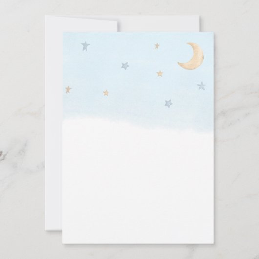 Teddy Bear Blue-ballon, Baby shower voor wolken en Kaart (Achterkant)