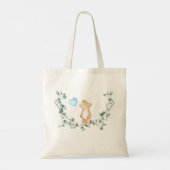 Teddy Bear Blue-ballon met Eucalyptus Tote Bag (Achterkant)