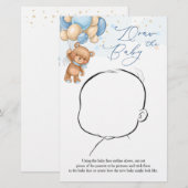 Teddy Bear Blue-ballonnen tekenen het Baby-spel (Voorkant / Achterkant)