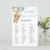 Teddy Bear Blue-ballonnen Wat zit er in je paarden (Staand voorkant)