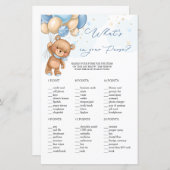 Teddy Bear Blue-ballonnen Wat zit er in je paarden (Voorkant / Achterkant)