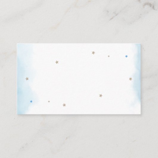 Teddy Bear Blue Balloon Baby shower Boeken voor Ba Informatiekaartje (Achterkant)