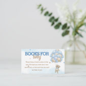 Teddy Bear Blue Balloon Baby shower Boeken voor Ba Informatiekaartje (Staand voorkant)