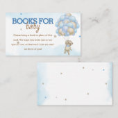 Teddy Bear Blue Balloon Baby shower Boeken voor Ba Informatiekaartje (Voorkant / Achterkant)