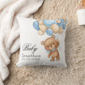 Teddy Bear Blue Balloon Baby shower Sierkussen (Deken)